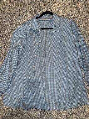 Burberry Blue Gingham Button-Down Shirt